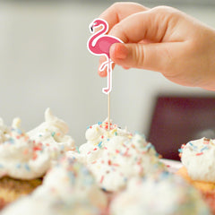 QZYL colorful tropical cake picks for festive party decor