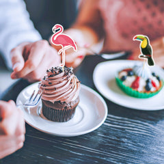 QZYL pineapple and flower toppers enhance cake presentation