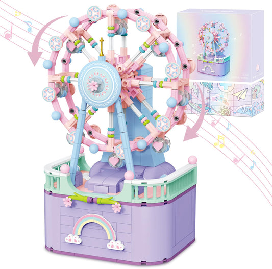R HOME STORE Music Box Building Toys ferris wheel assembly shows durable construction for kids