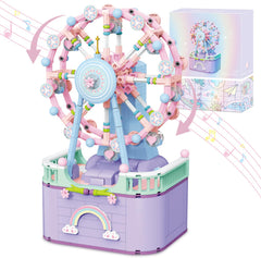 R HOME STORE Music Box Building Toys ferris wheel assembly shows durable construction for kids