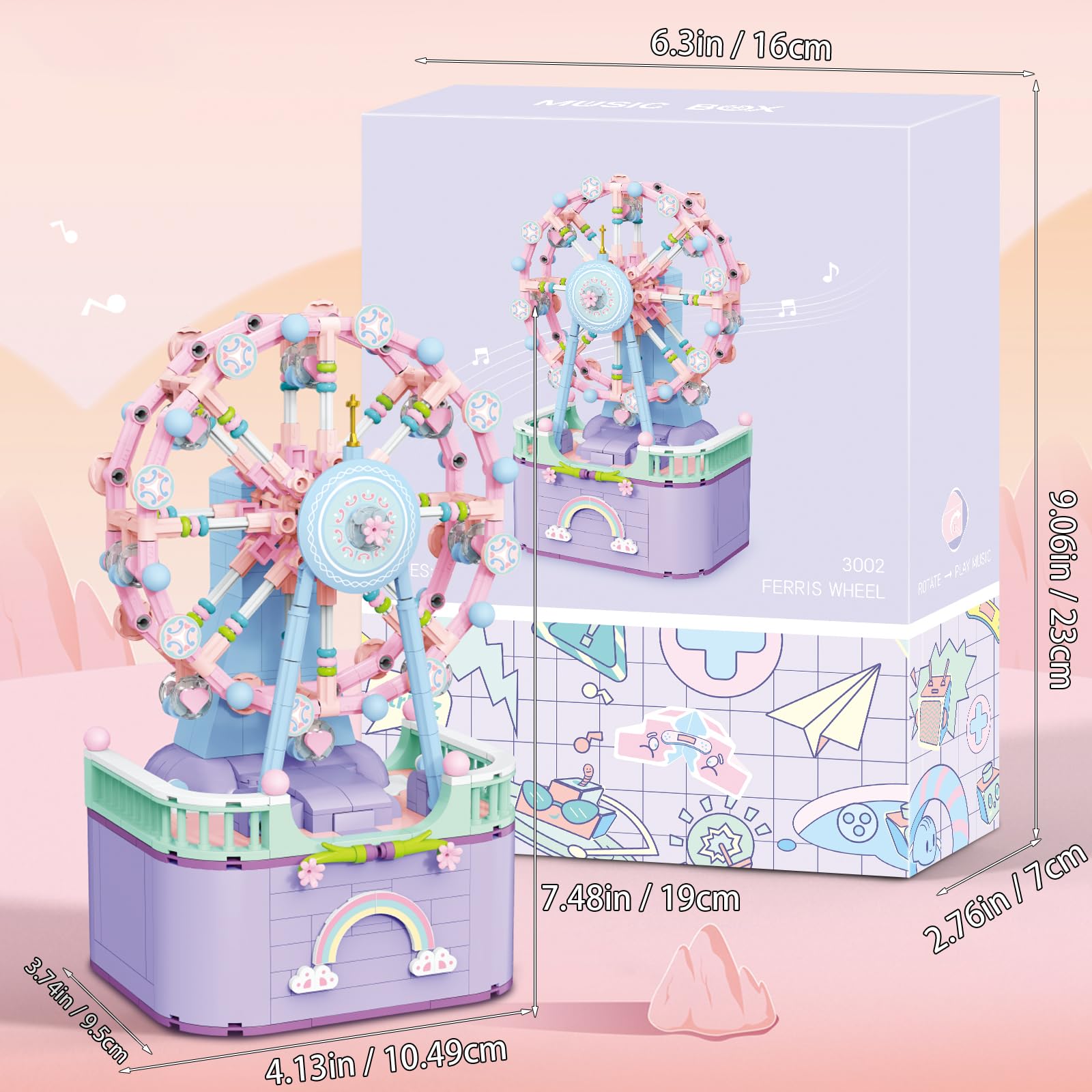 R HOME STORE Music Box Building Toys safe materials ensure non toxic construction