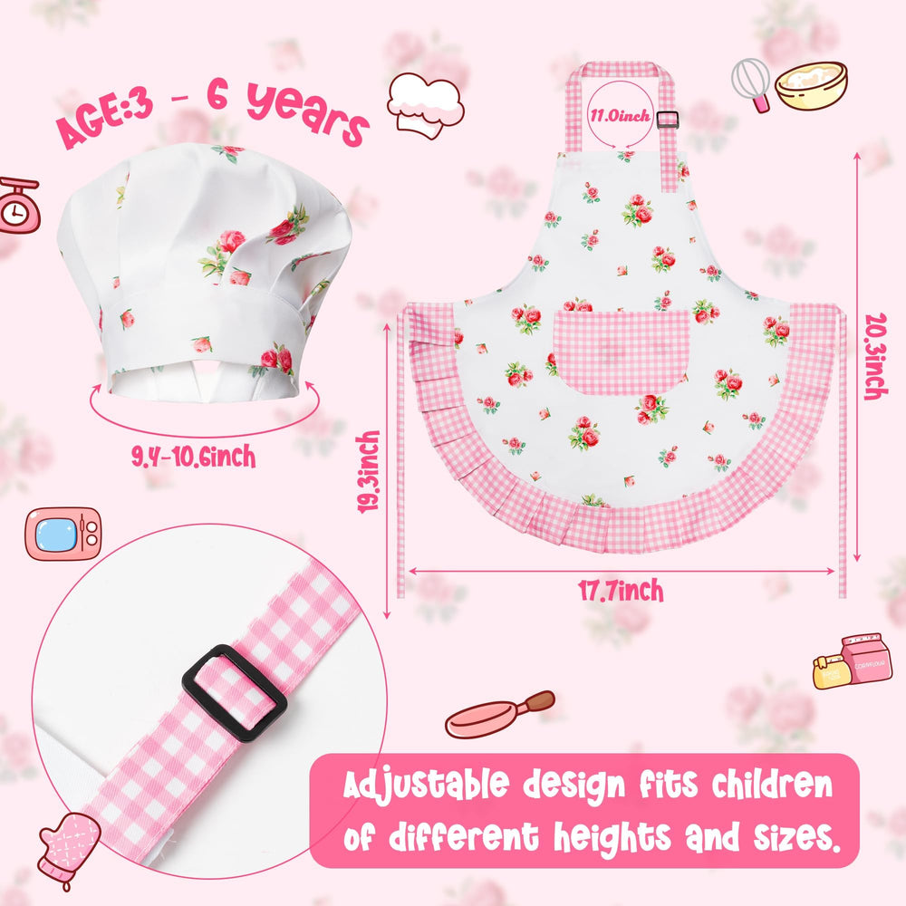 R HORSE chef hat in plaid matches the apron for coordinated playtime.
