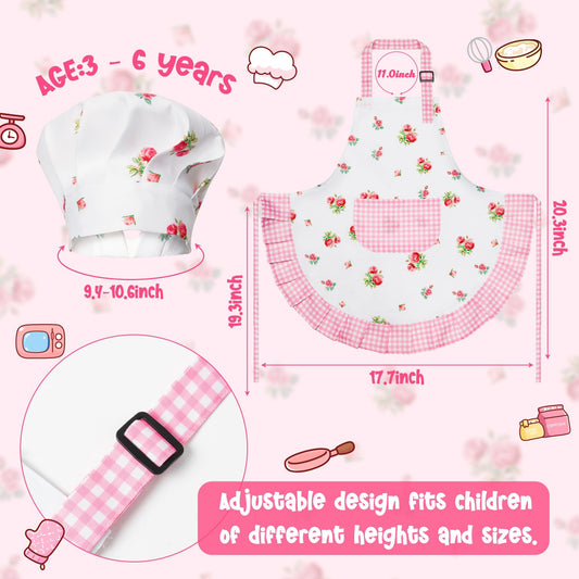 R HORSE chef hat in plaid matches the apron for coordinated playtime.