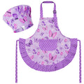 R HORSE kid apron with purple butterfly pattern for creative cooking