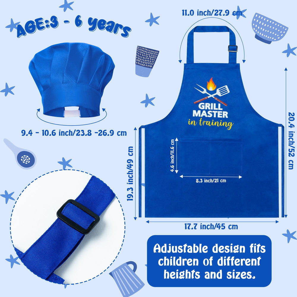 R HORSE kid chef hat in dark blue keeps hair in place during pretend play.