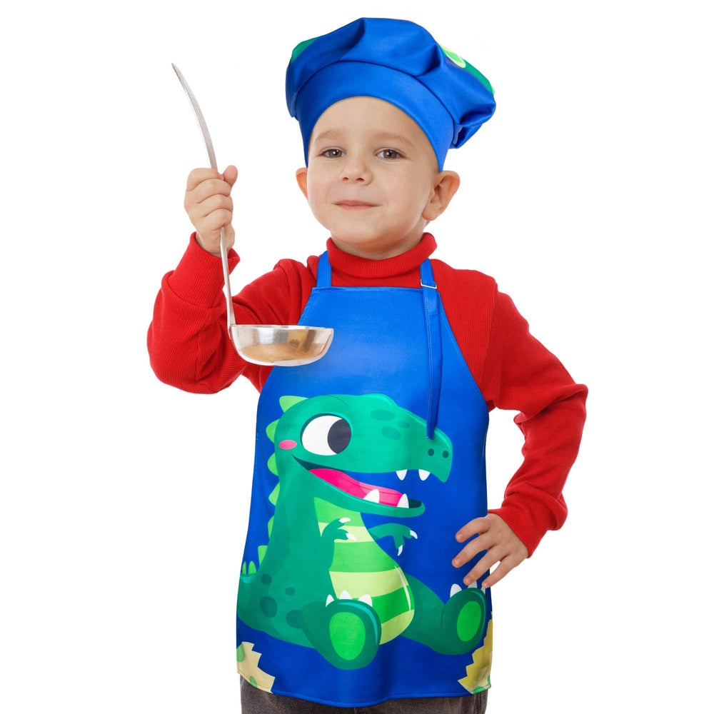 R HORSE kids chef hat adjustable blue for secure, comfortable wear during play.