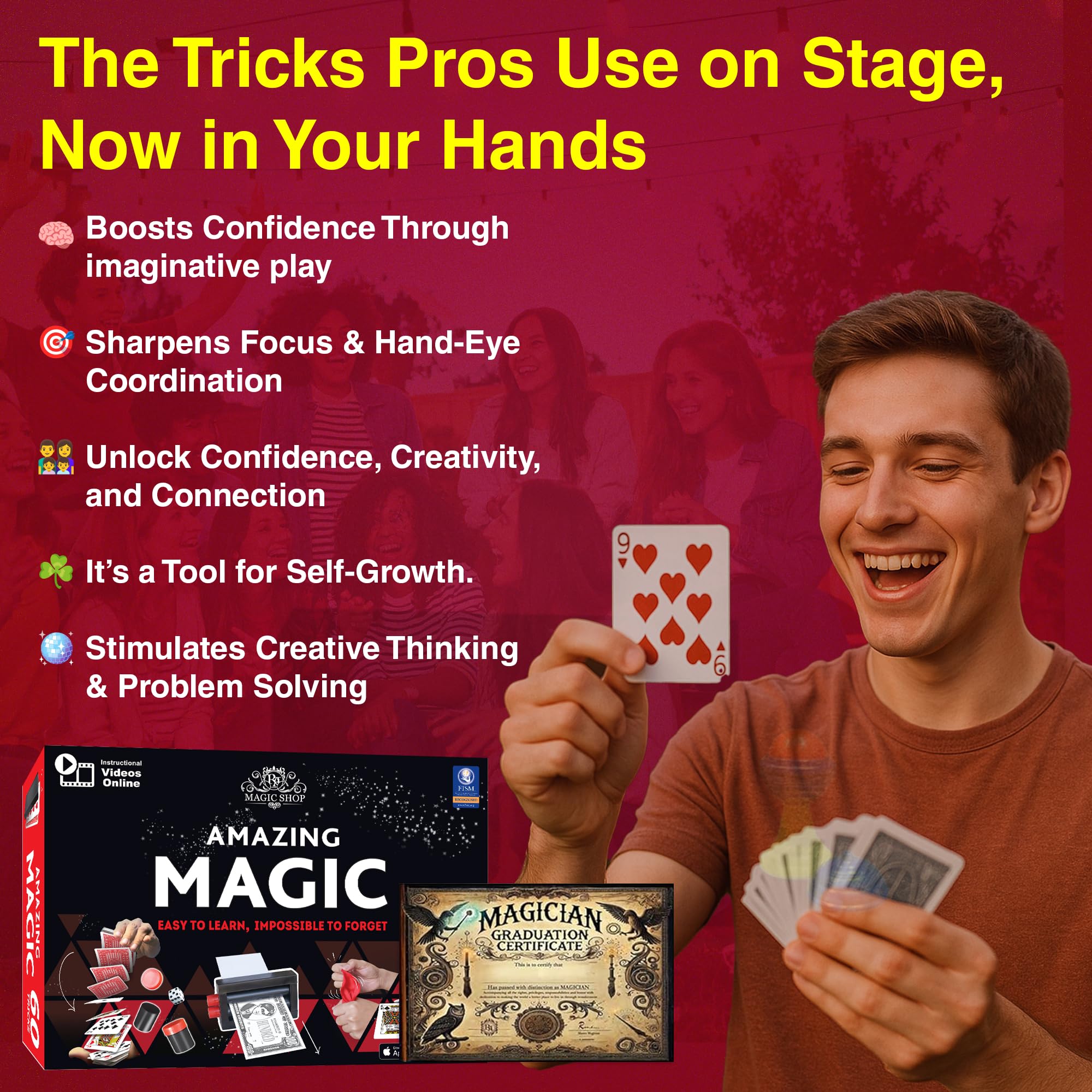 RA MAGIC SHOP Kids practice card tricks with beginner-friendly setup to boost confidence