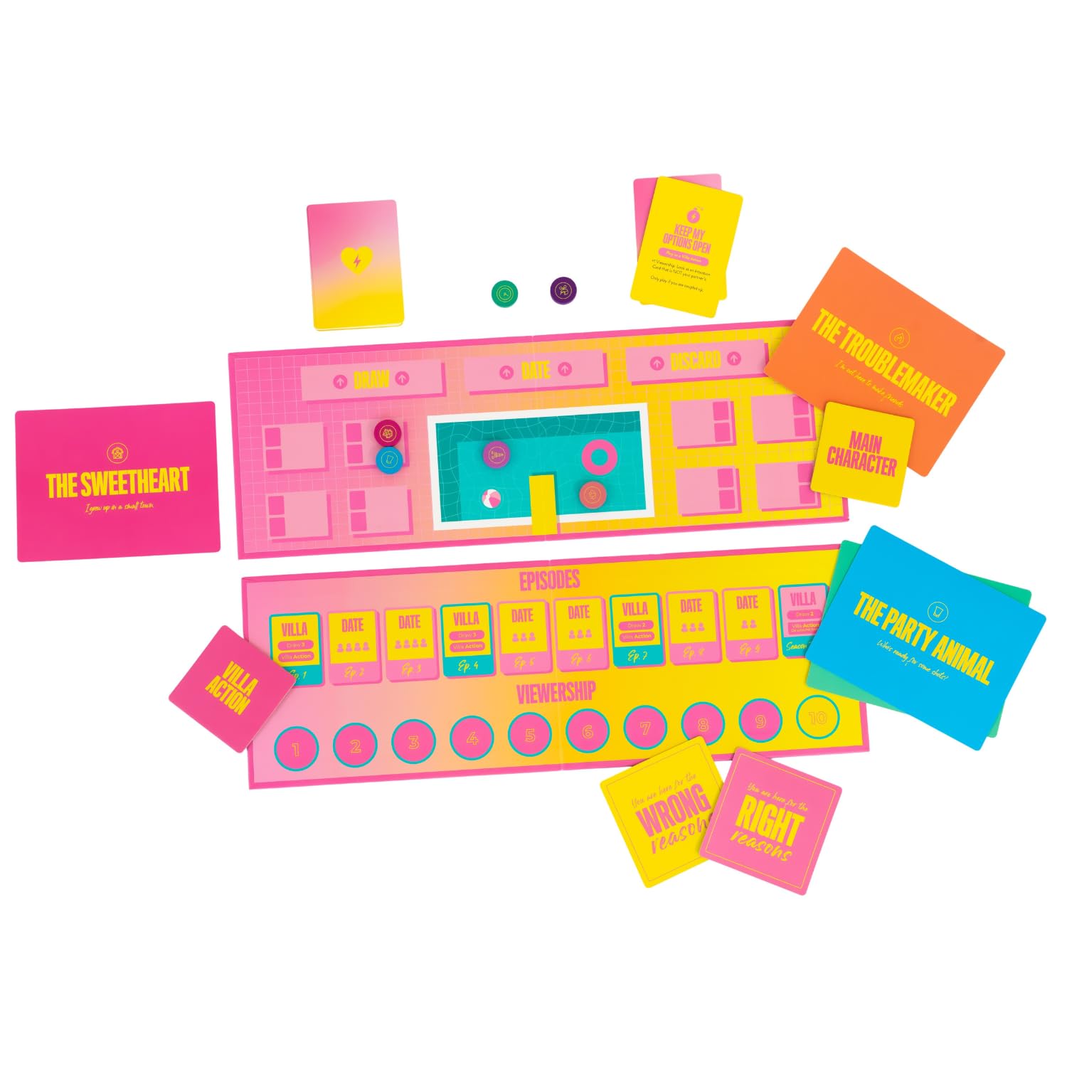 Rabble Lovestruck contestant cards featuring iconic archetypes for immersive play.