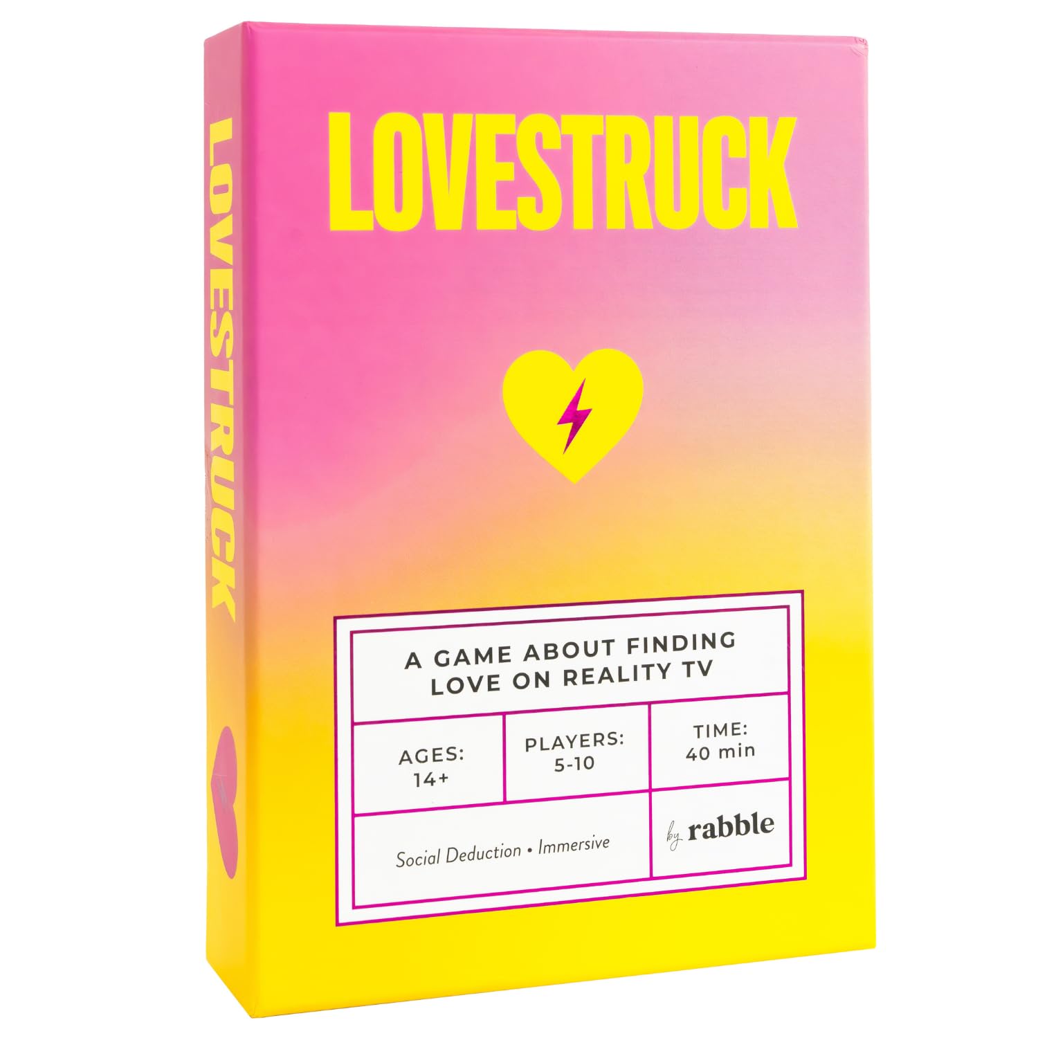 Rabble Lovestruck game board ready for group play and social deduction.