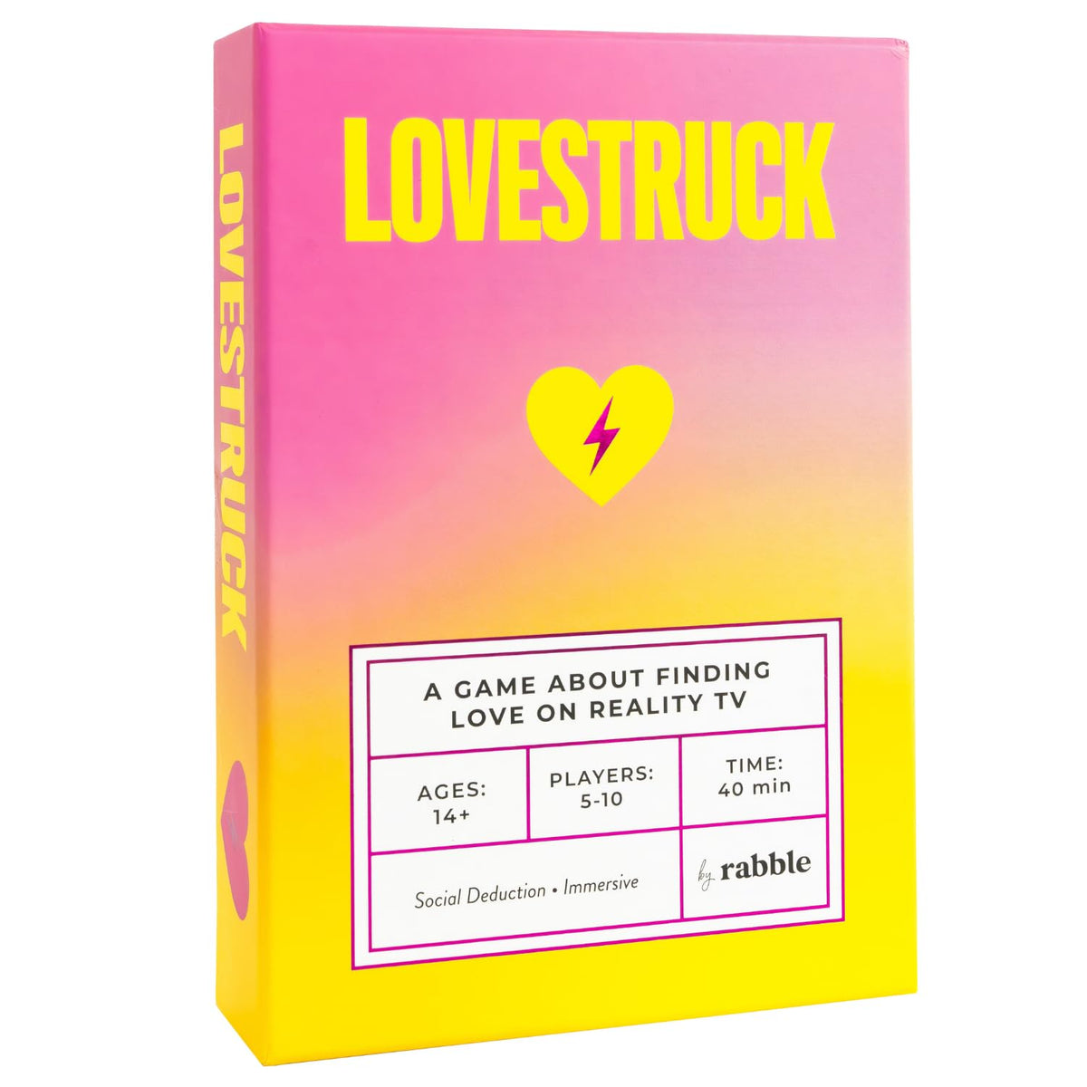 Rabble Lovestruck game board ready for group play and social deduction.