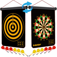 RaboSky magnetic dart board double-sided for versatile indoor play