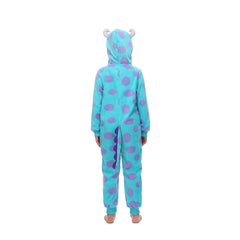 Rabtero blue monster hooded onesie for cozy home wear and sleepwear