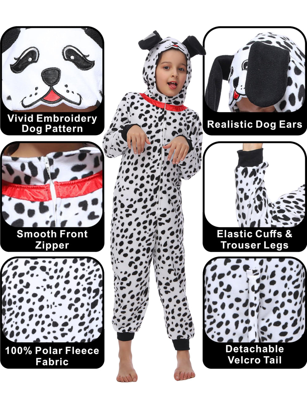 Rabtero Dalmatian Costume multiple size options for growing kids