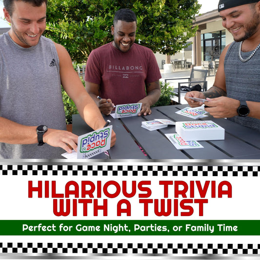 Race to Stupid trivia cards spread on a table for quick rounds.