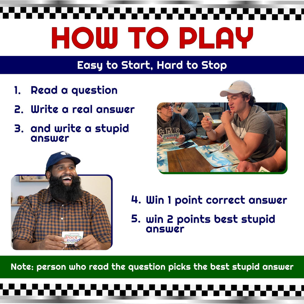 Race to Stupid game night table ready for lively gatherings.