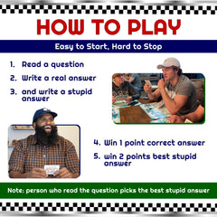 Race to Stupid game night table ready for lively gatherings.