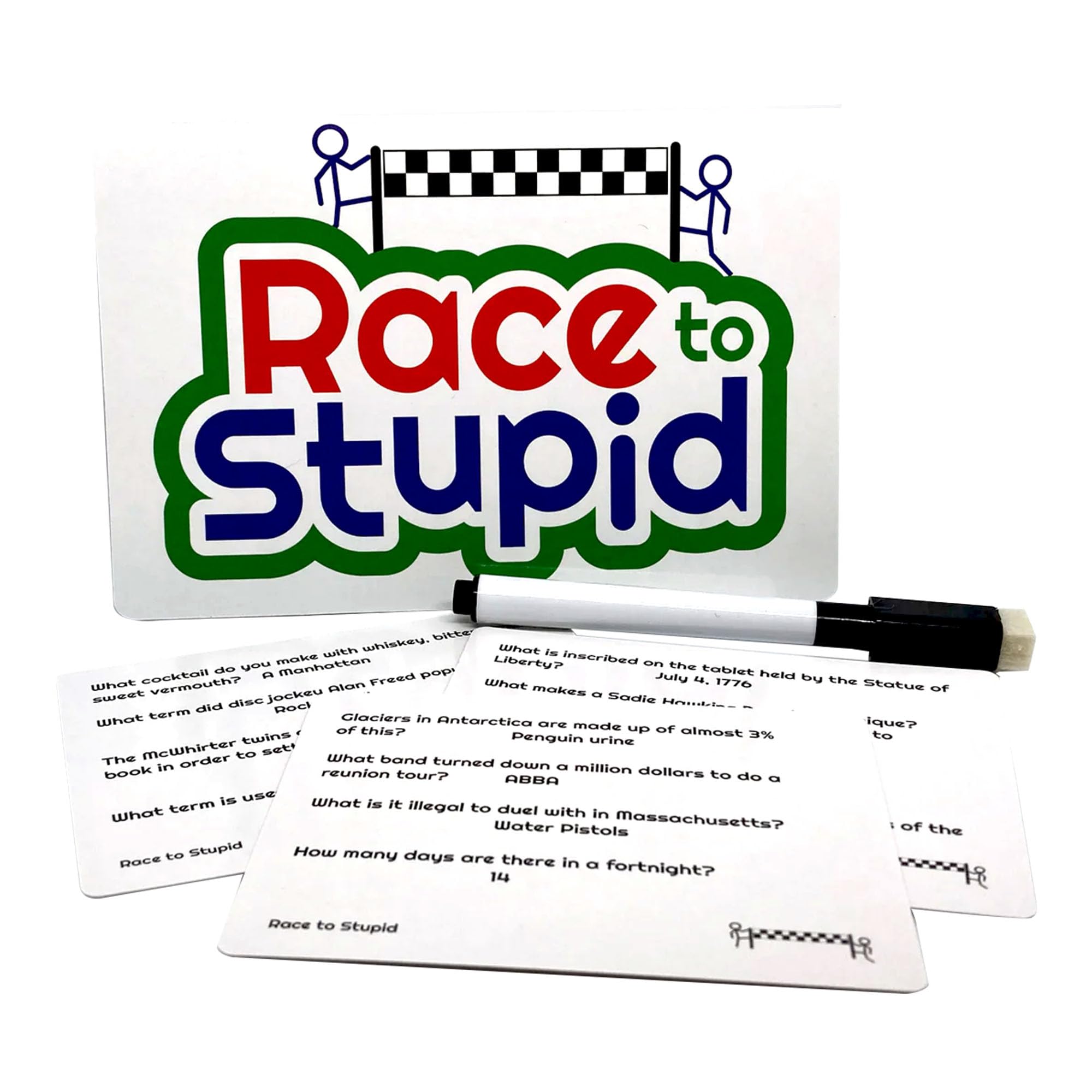 Race to Stupid packaging shows a ready-to-gift party game idea.