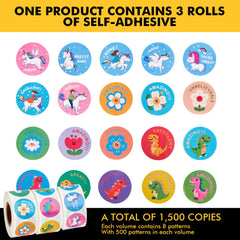 RACETOP 1-inch round unicorn design roll for colorful, kid-friendly rewards.