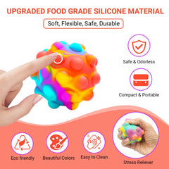 RadBizz Push Pop Ball child using for sensory engagement and calm.