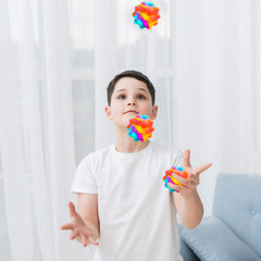 RadBizz Push Pop Ball sensory stimulation in a compact design.