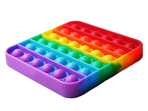 RadBizz Push Pop Rainbow Square compact design fits desks and bags for on-the-go relief
