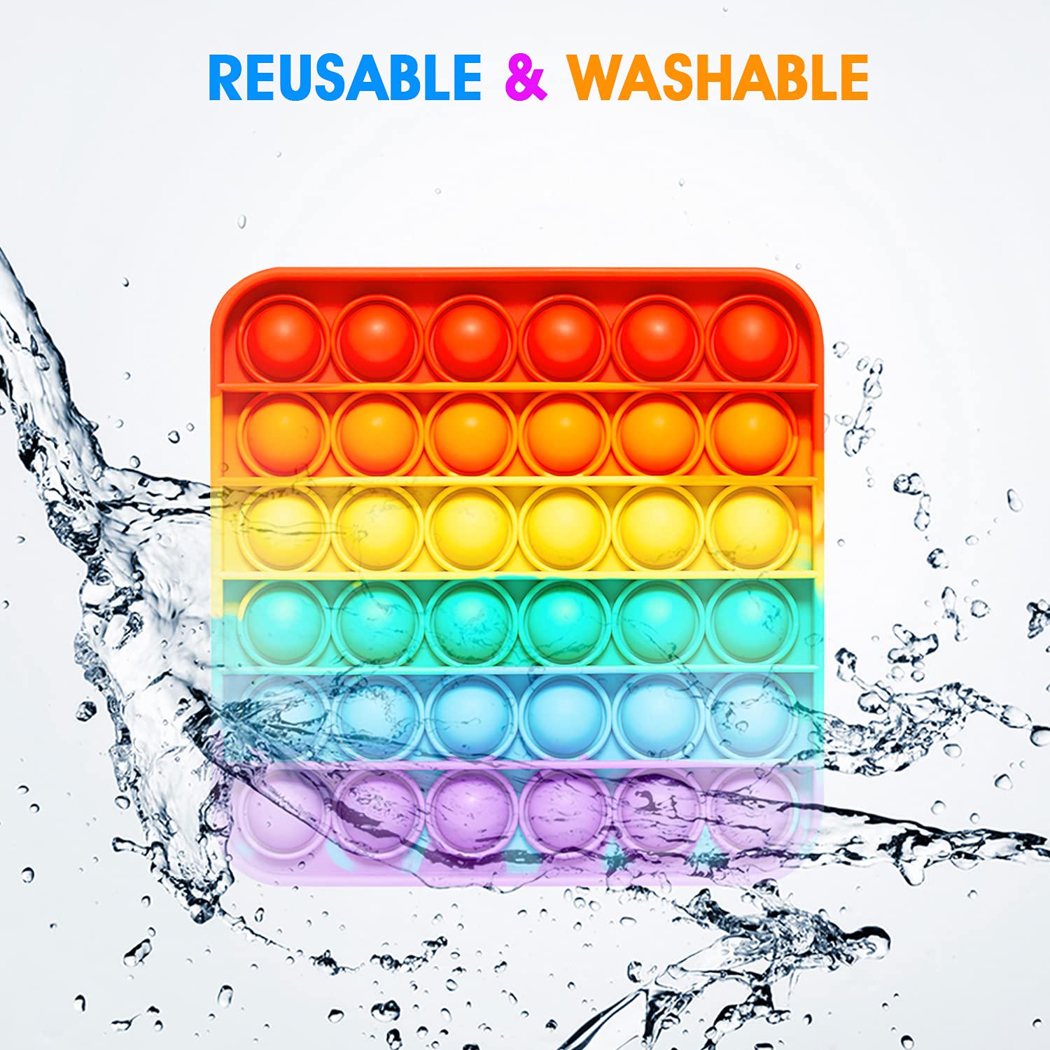RadBizz Push Pop Rainbow Square press: satisfying pops for quick calm moments