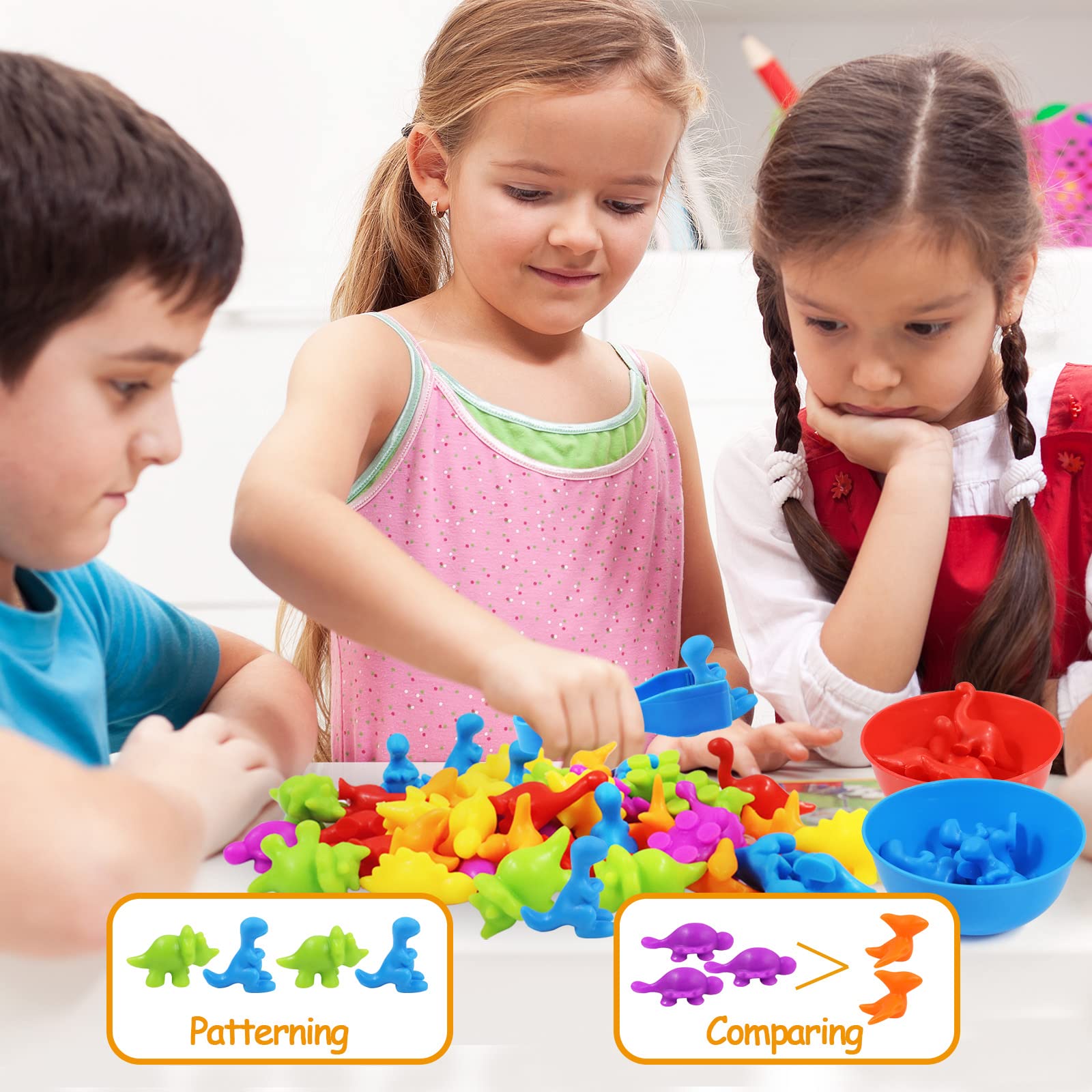 Durable rubber figures are washable for repeated use in classrooms or homes.