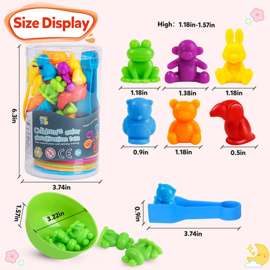RAEQKS rainbow sorting cups highlight vibrant colors for color recognition skills.