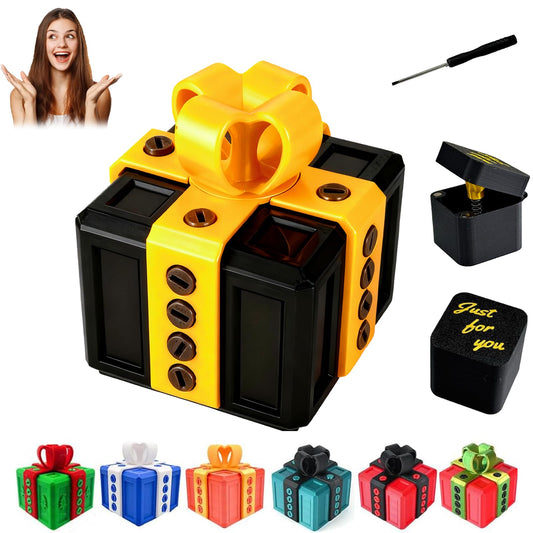 RAESOUL The Annoying Present screws secure the box for a playful reveal.