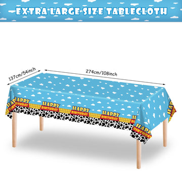 Ragnhild cloud-and-cow pattern, waterproof table cover keeps tables tidy during celebrations.