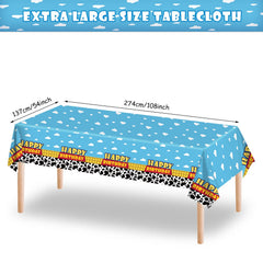 Ragnhild cloud-and-cow pattern, waterproof table cover keeps tables tidy during celebrations.