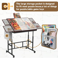 RAGOZONERY Jigsaw Table height adjustment helps you find a comfortable setup.