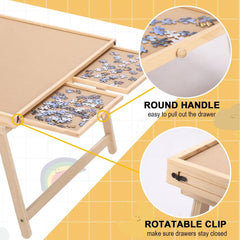 RAGOZONERY puzzle board drawers with metal clips keep pieces organized