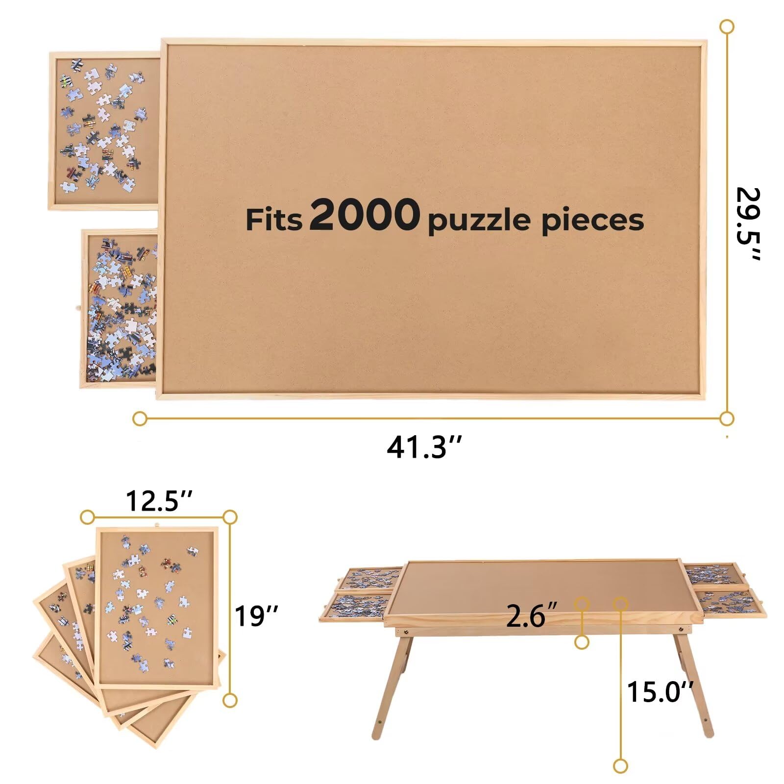 RAGOZONERY puzzle board folding legs enable easy storage and placement