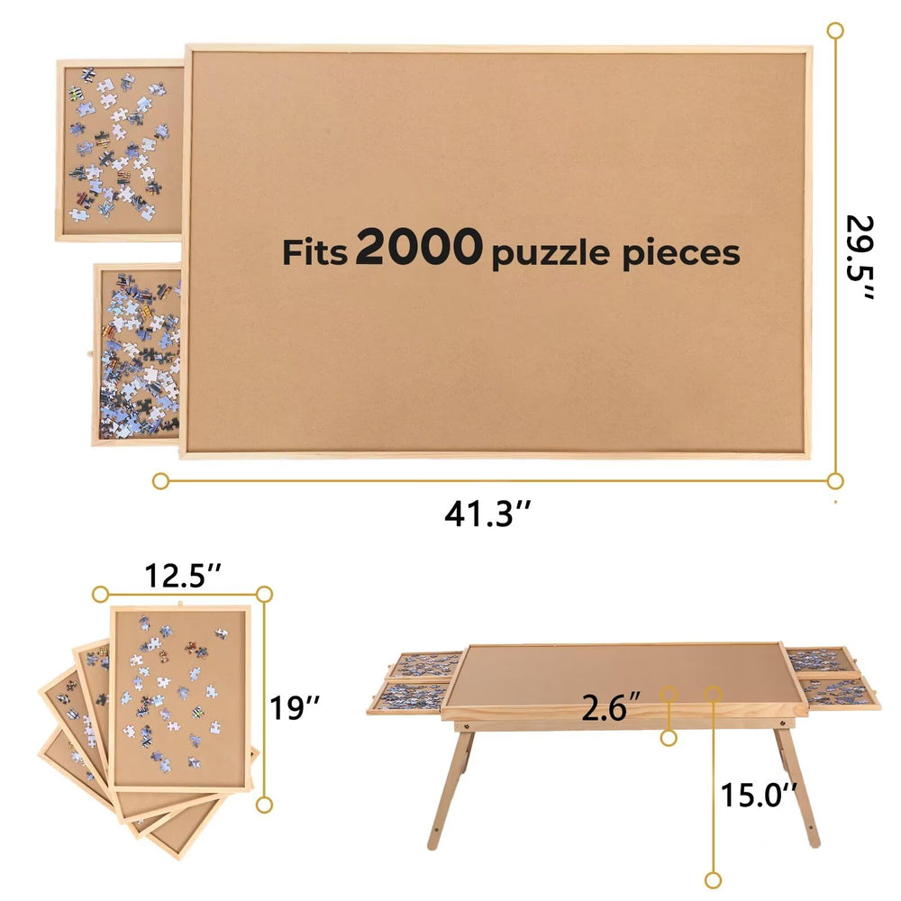 RAGOZONERY puzzle board folding legs enable easy storage and placement