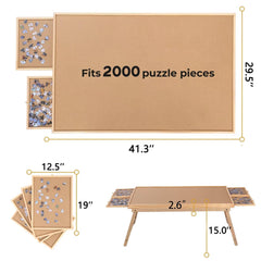 RAGOZONERY puzzle board folding legs enable easy storage and placement