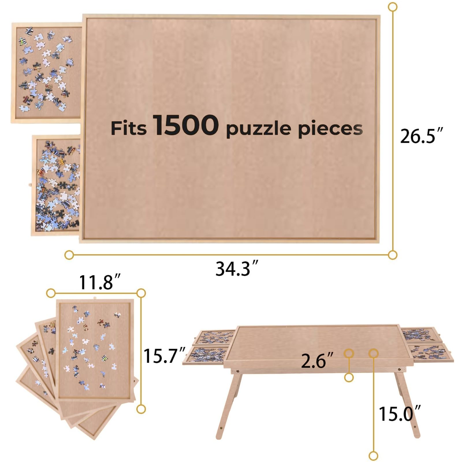 RAGOZONERY puzzle table portable use on sofa, floor, or bed.