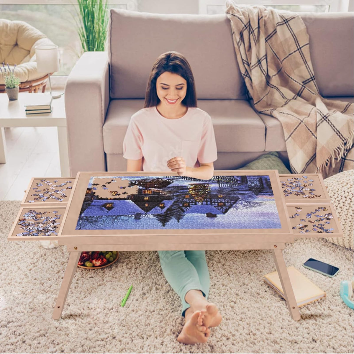 RAGOZONERY puzzle table work surface, roomy for large puzzles.