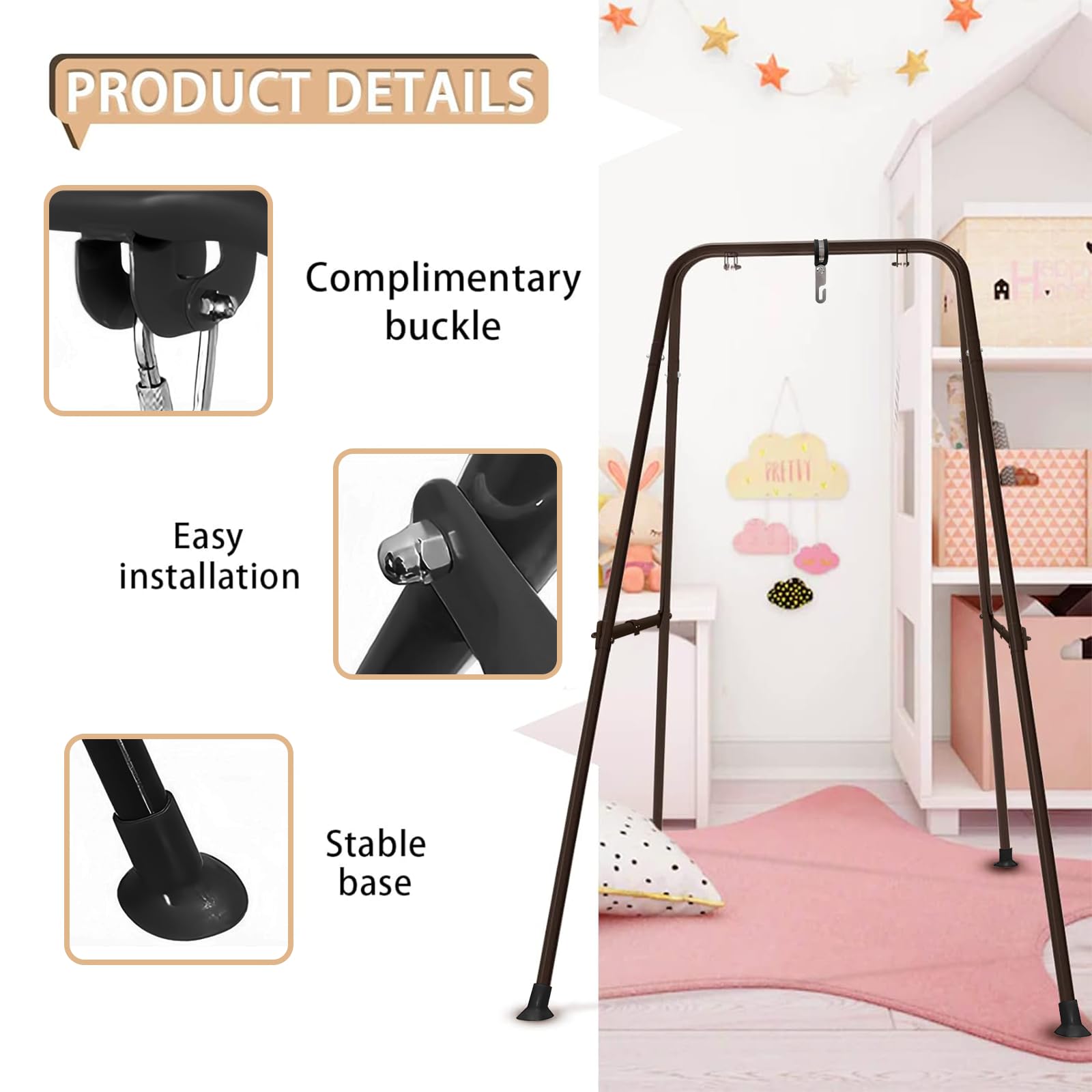 Ragozonery swing stand A-frame design highlights stable base