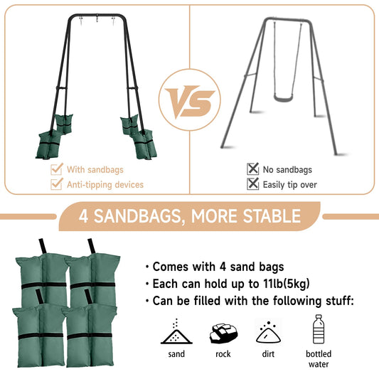 Ragozonery swing stand in backyard setup for versatile use
