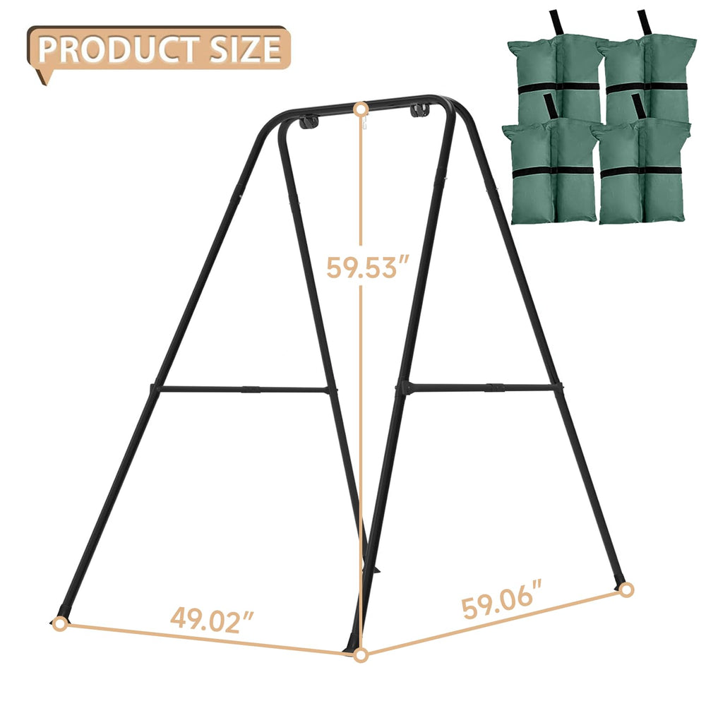 Ragozonery swing stand in dark black finish for outdoor and indoor use