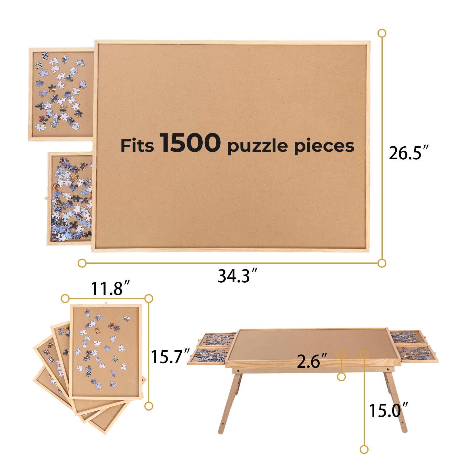 Ragozonery Yacona Puzzle Board drawers storing puzzle piles neatly