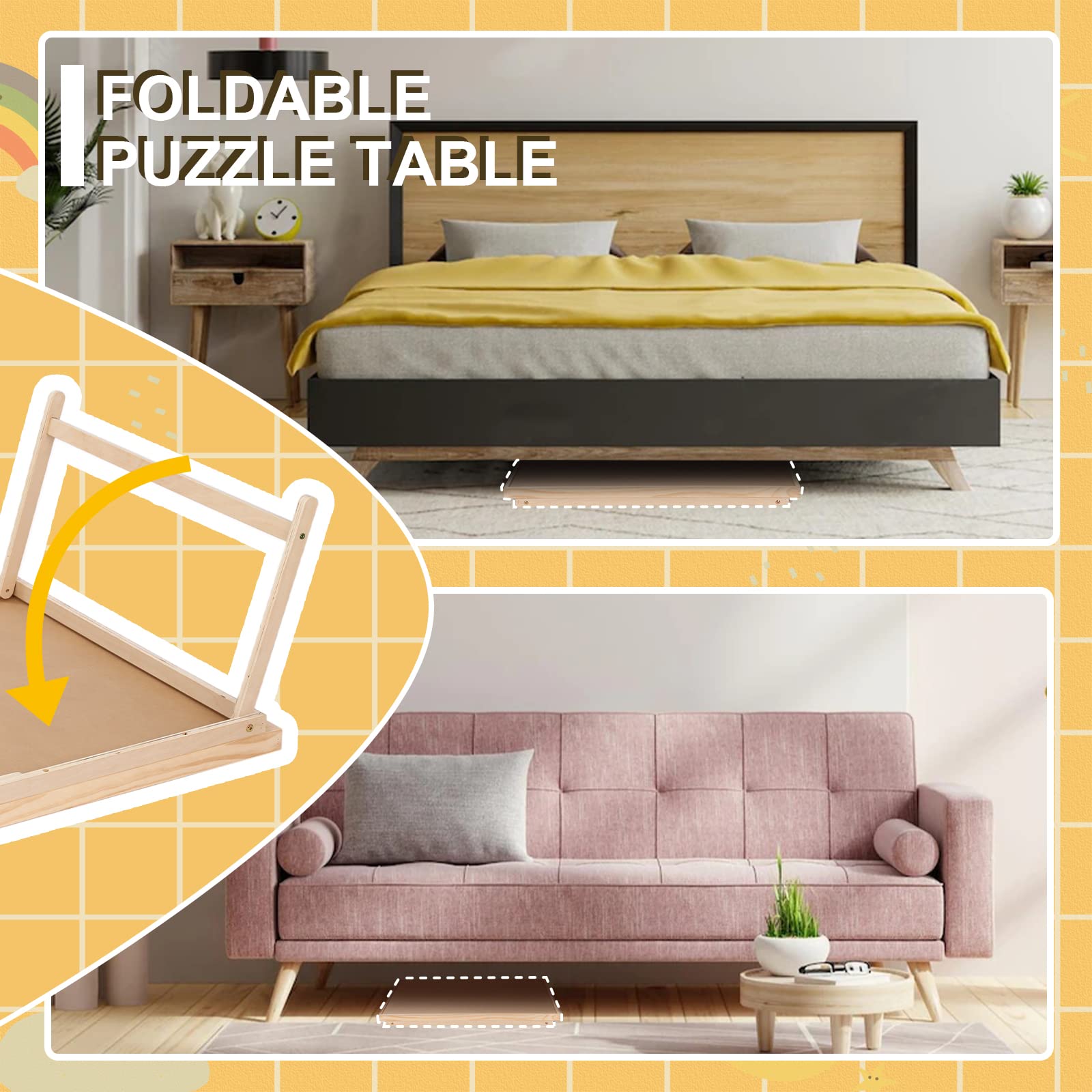 Ragozonery Yacona Puzzle Board folded legs for portability
