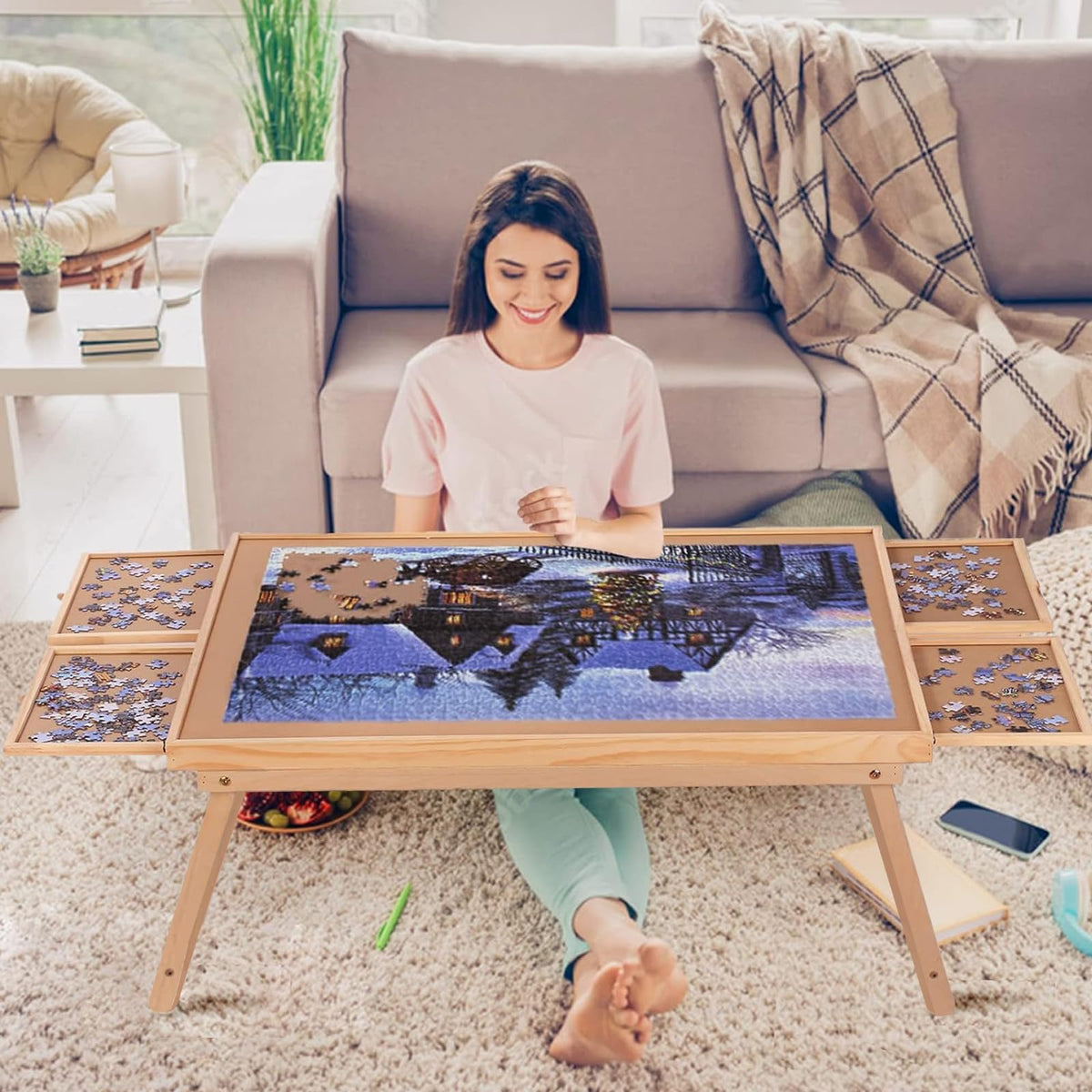 Ragozonery Yacona Puzzle Board top view showing spacious 34.3x26 surface