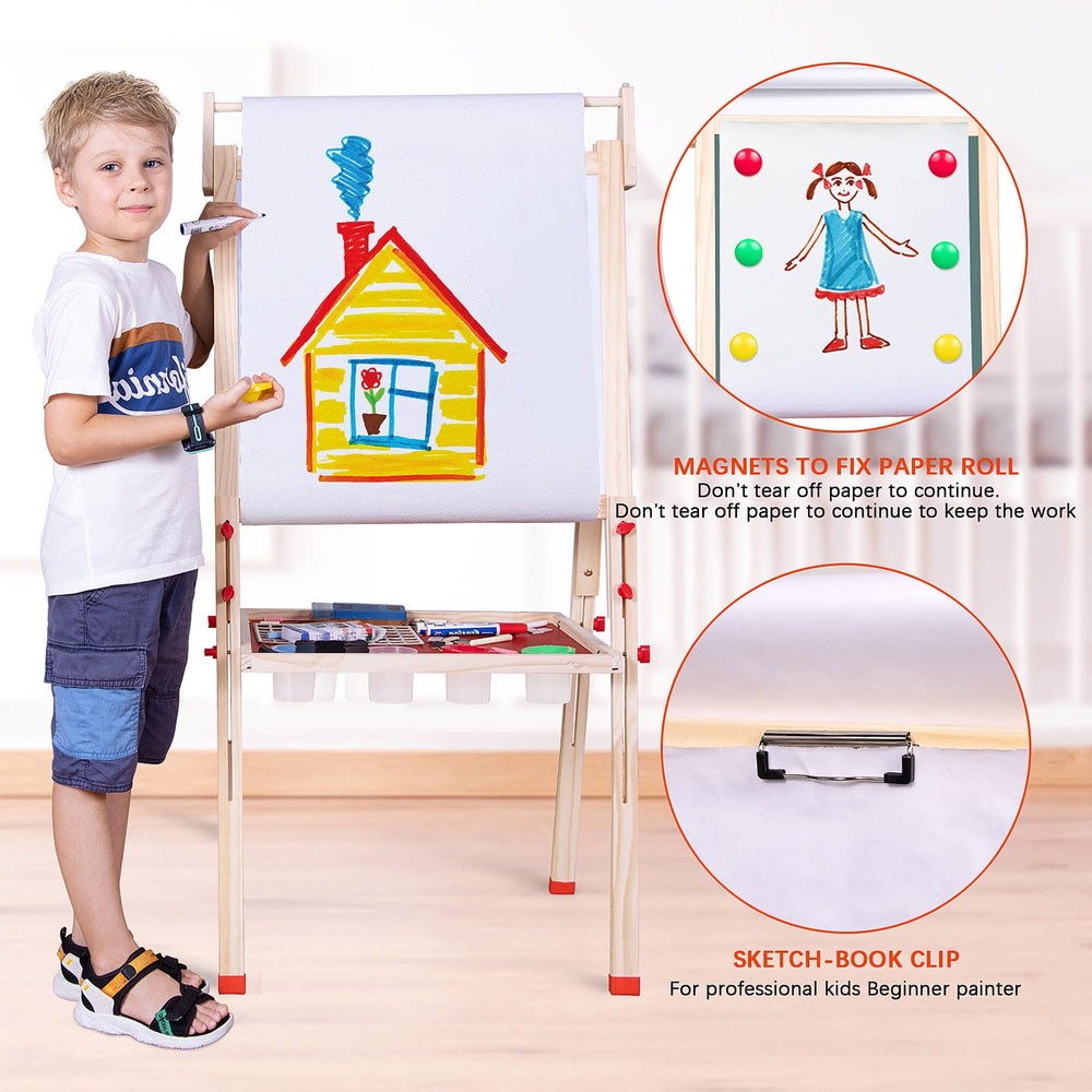Ragstone Kids Easel 3-in-1 design for chalkboard, whiteboard, and paper