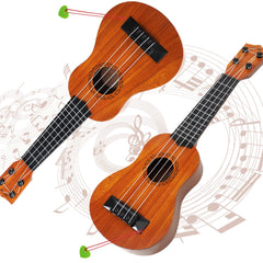 Raimy 17in kids ukulele side view demonstrates compact, kid-friendly design.