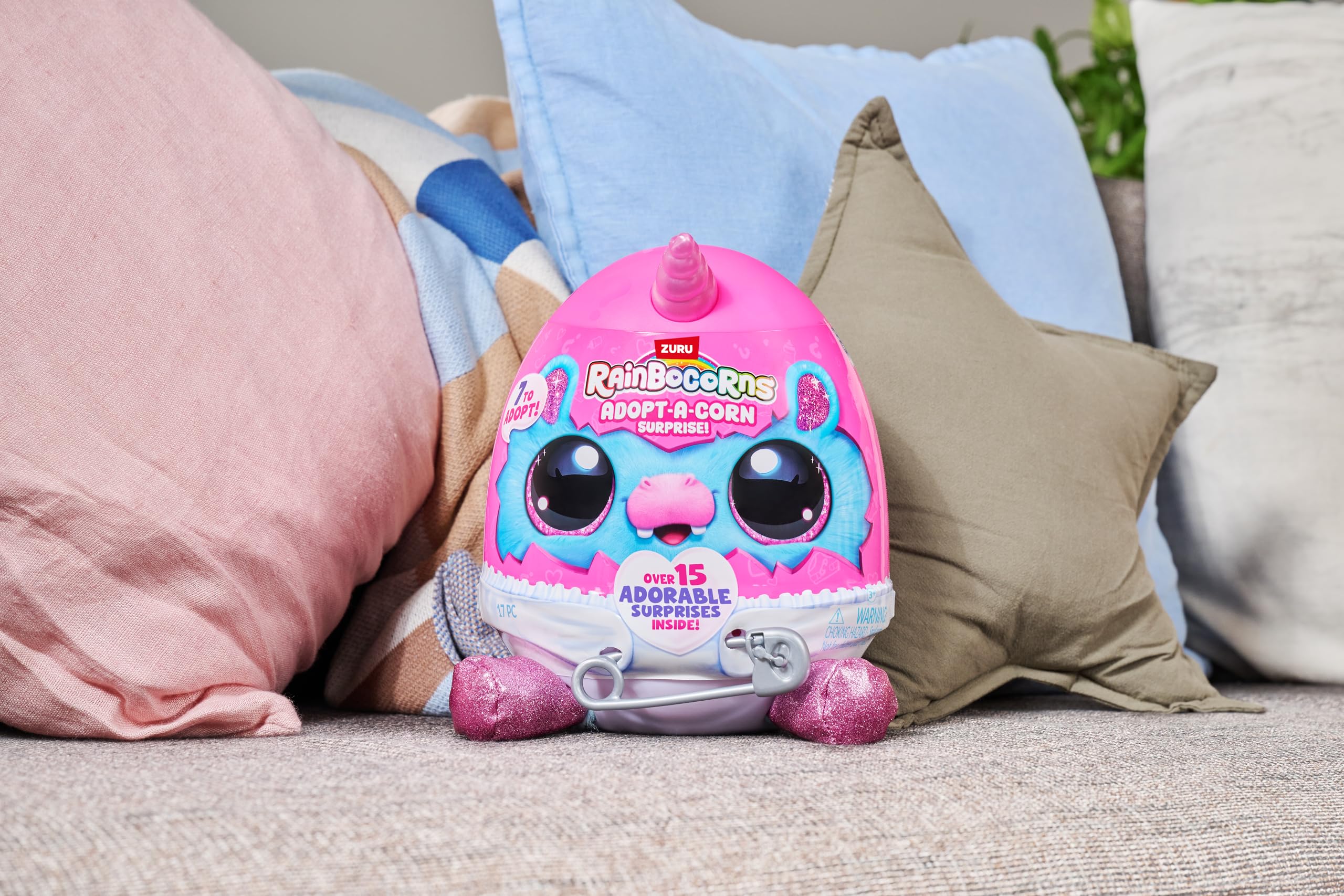 Rainbocorns Adopt-A-Corn baby plush for cozy cuddles and soft textures.