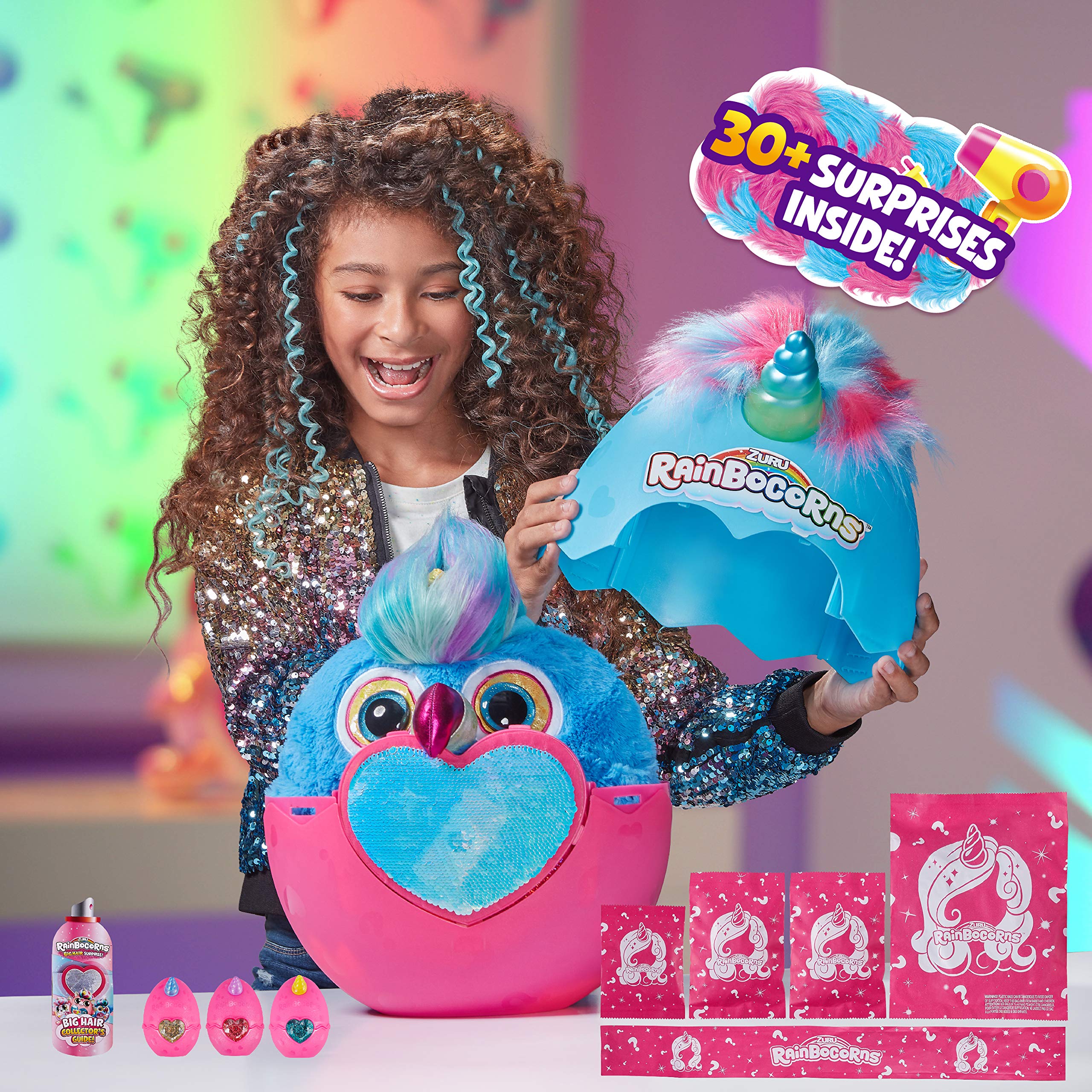 Rainbocorns Big Hair Clip and Sequin Heart for sparkle details