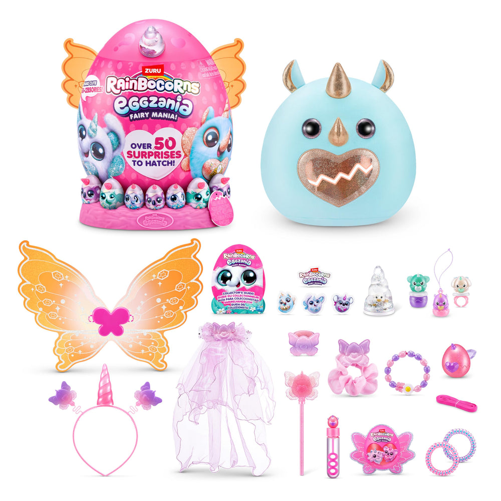 Rainbocorns Eggzania Fairy Mania Rhino with wings for imaginative fairy dress-up play