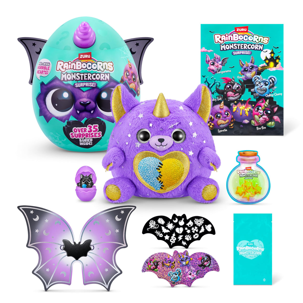 Rainbocorns Monstercorn Werewolf unboxing shows 35 surprises for creative pretend play